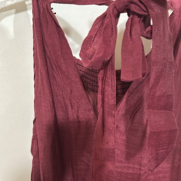 NWT GRACE + KARMA burgundy Ruffled Tiered Dress Size 2X boho midi - Picture 6 of 9